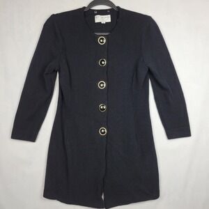 ST John Collection By Marie Gray Black Button Up Santana Knit Blazer SZ 4